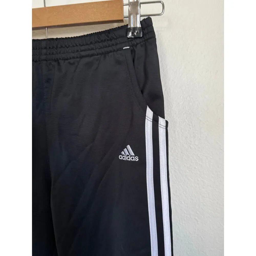 Kid's Adidas Joggers Track Pants‎ 3 Stripe Boy's Size L (14) Black